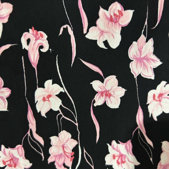 Sag Harbor Black and Pink Midi A-Line Skirt - Picture 3 of 3